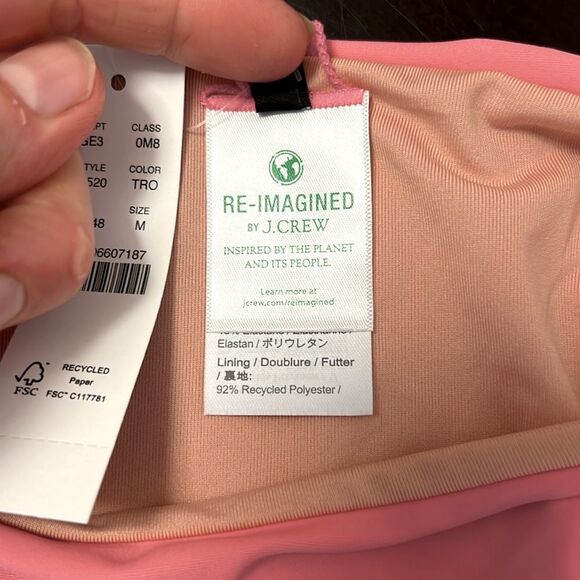 J. Crew NEW curved waist cheeky string bikini bottoms tea rose pink bubblegum - Picture 4 of 10